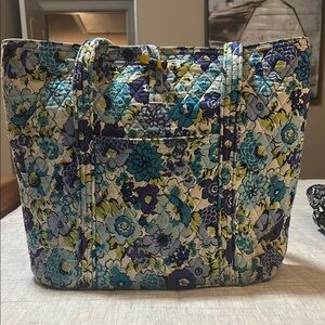 Vera Bradley Blue and Green Tote Bag with Artistic Design